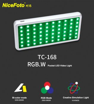 NiceFoto 640183 TC-168 RGB LED Video Light 